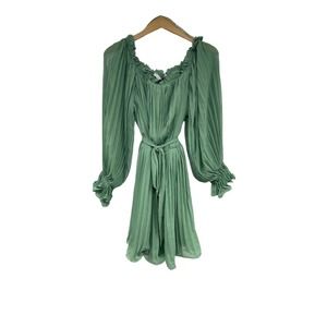 Baltic Born Womens Extra Large Green Mini Dress Strapless Ruffle Formal Event